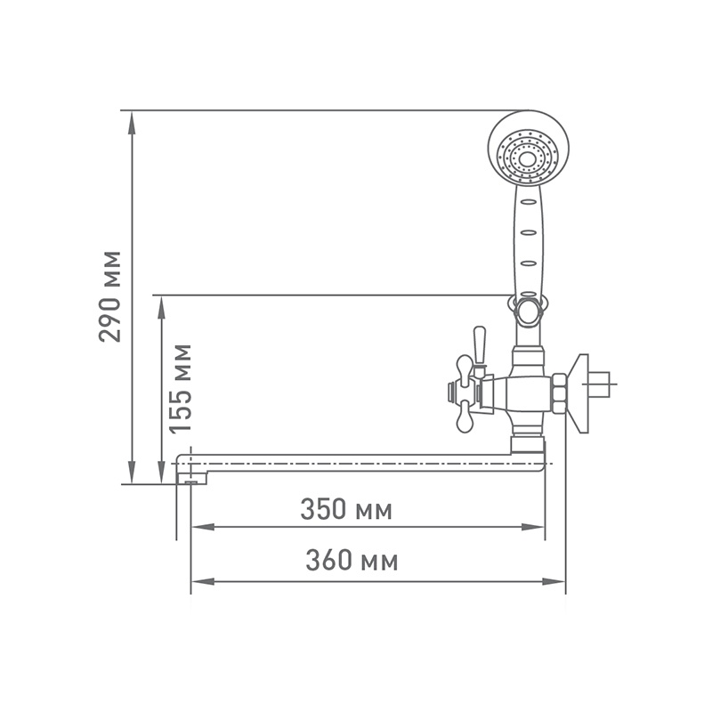 Смеситель для ванны Mix&Fix SOFFRON 7401-03 двуручный — изображение 2