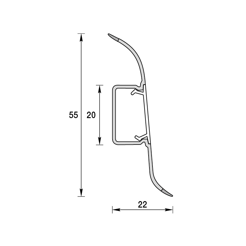 Плинтус Ideal Комфорт, с кабель каналом, дуб свет., 55 мм (2,5 м) — изображение 2