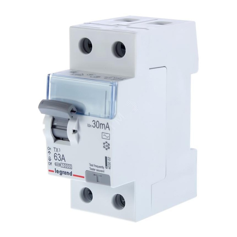 Устройство защитного отключения Legrand TX3, 63А, 30мА, тип АС, 2П