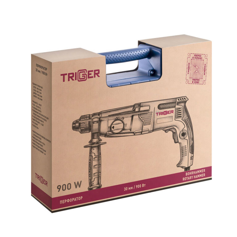 Перфоратор сетевой Trigger 20028, SDS-plus 30 мм 900Вт 3 режима 3,2Дж, L кабеля=4м,кейс — изображение 14