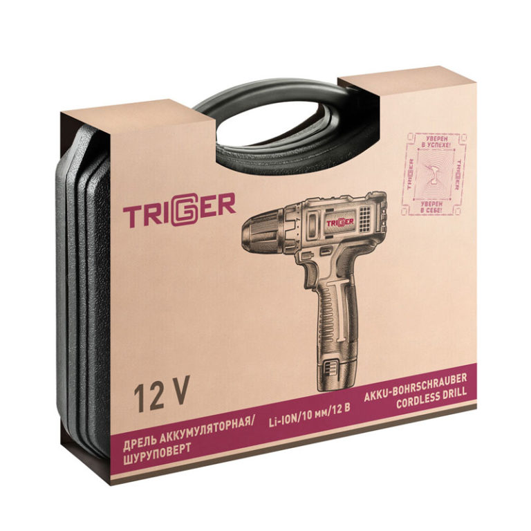 Дрель-шуруповерт Trigger 20101, 2 аккумулятора Li-ion (1,5Ач), 12V, 10 мм, 25 Нм, обойма, кейс — изображение 14
