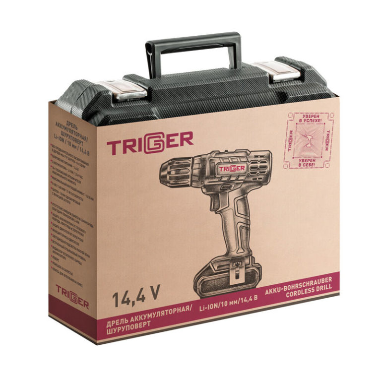 Дрель-шуруповерт Trigger 20102, 2 аккумулятора Li-ion (1,5Ач), 14,4V, 10 мм, 35 Нм, слайдер, кейс — изображение 15
