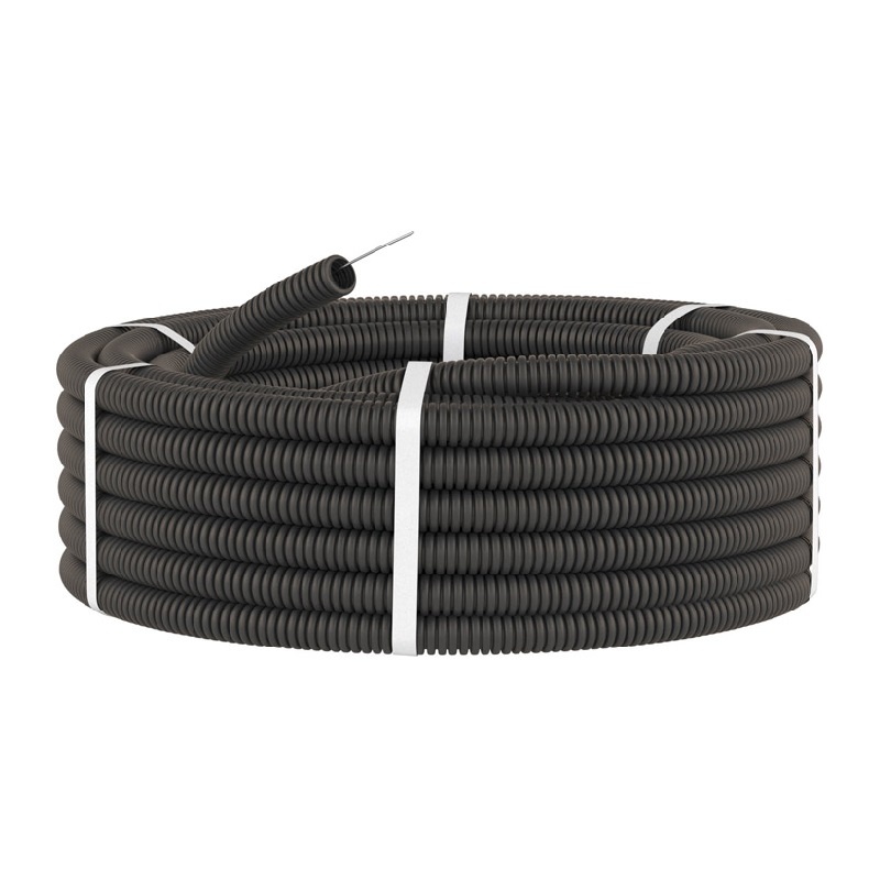 Труба гофрированная DKC ПНД легкая с зондом, d=16 мм, черная (100п.м.)