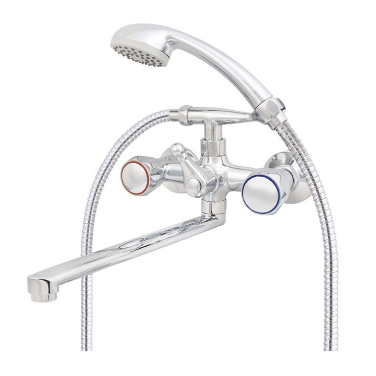 Смеситель для ванны Mix&Fix Petit 1407-03 с аксессуарами, L- излив 350мм