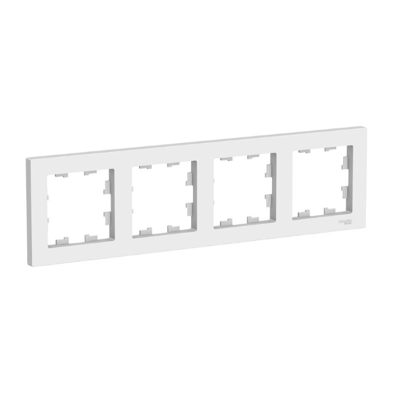Рамка Atlasdesign ATN000104, 4-х постовая, универсальная, белая