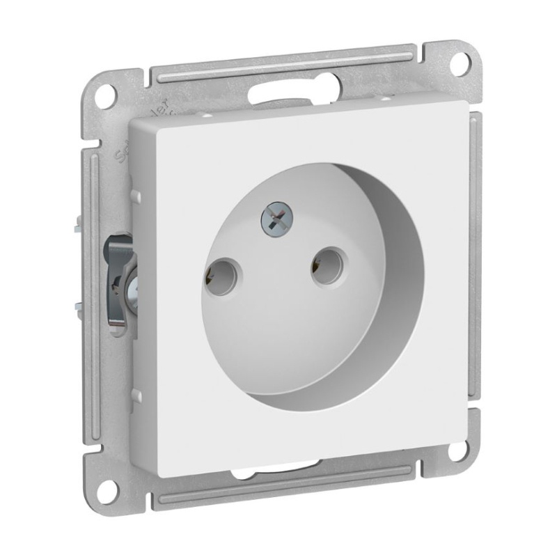 Розетка с/у Atlasdesign ATN000141, 1 гнездо, б/з, белая