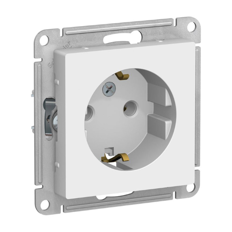 Розетка с/у Atlasdesign ATN000143, 1 гнездо, с/з, белая