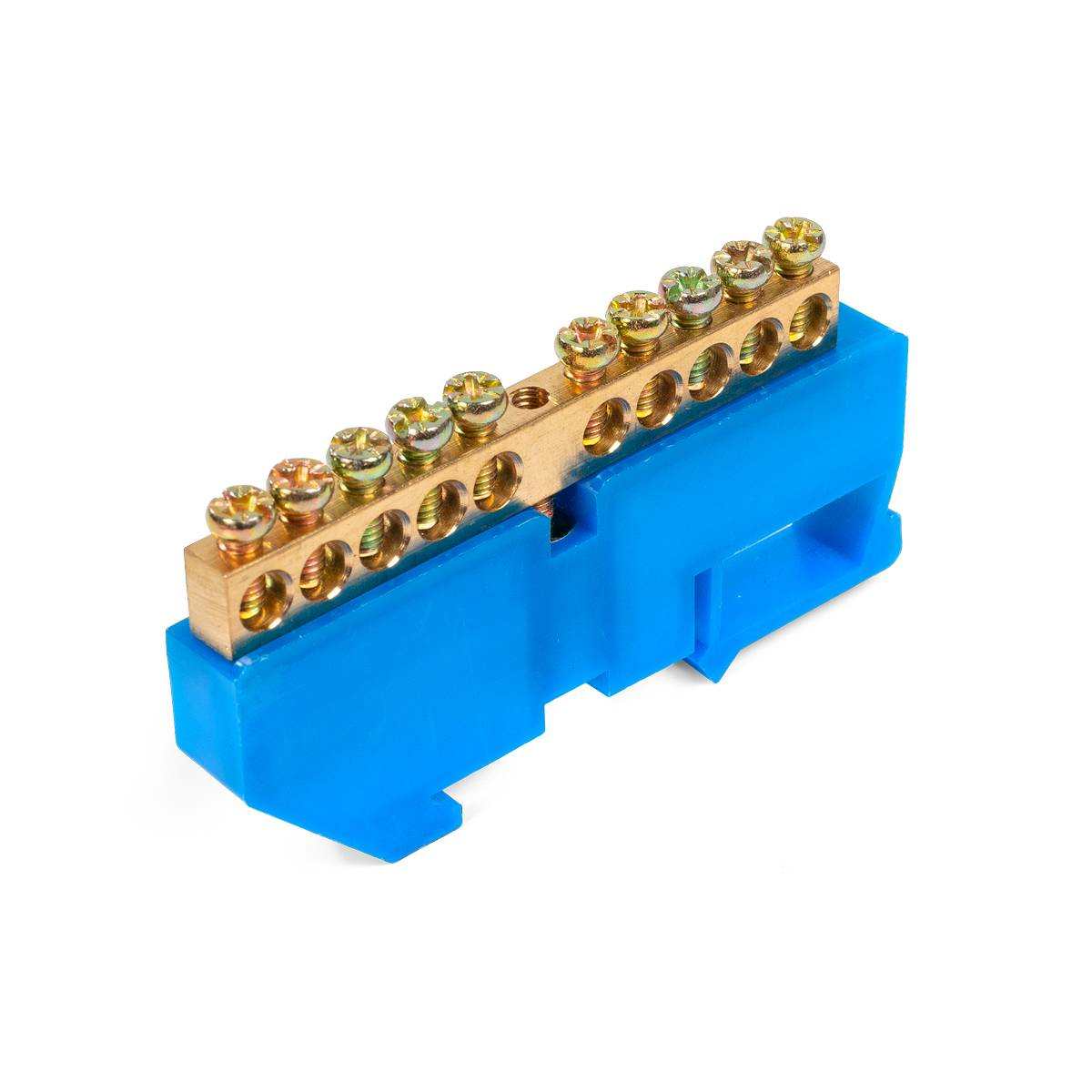 Шина N "ноль" на DIN-изол ШНИ-6х9-14 (син)