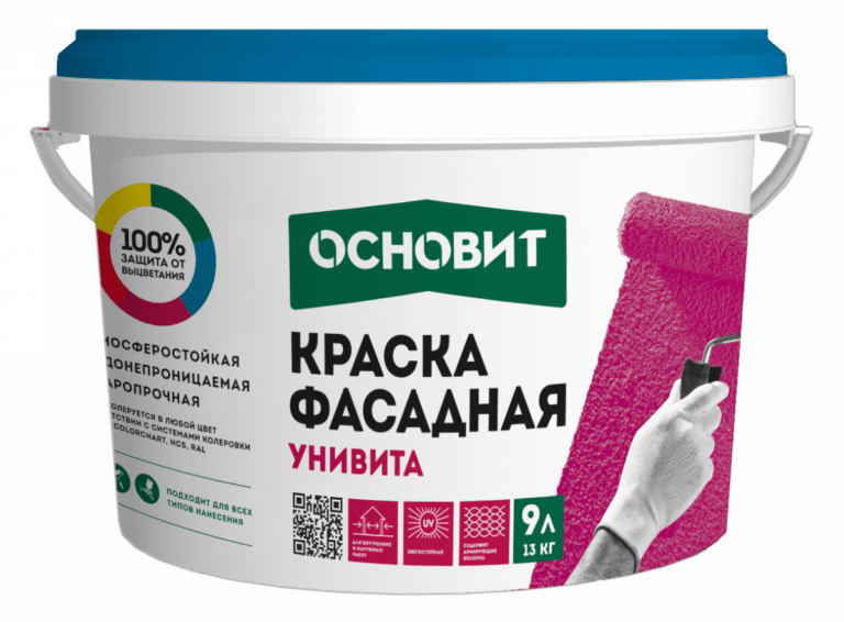 Краска фасадная силиконовая ОСНОВИТ УНИВИТА CSl93 (14 кг) группа оттенков №4