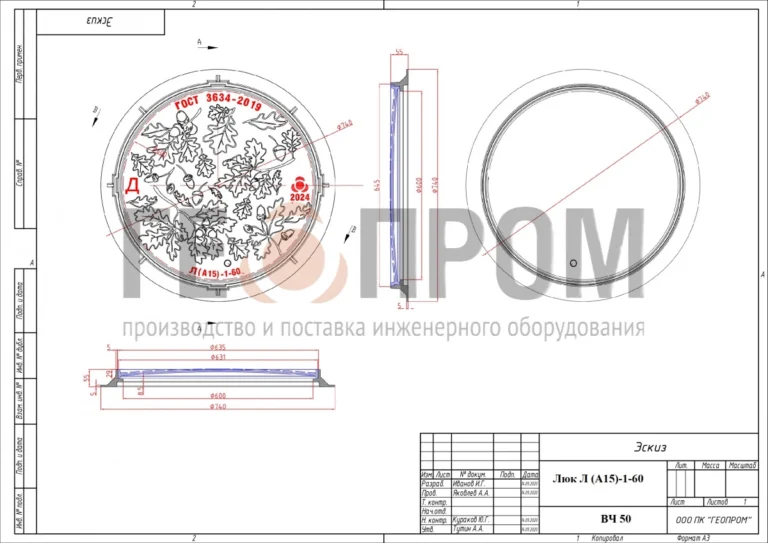 Люк тип Л (А15)-1-60 (ВЧ) — изображение 3