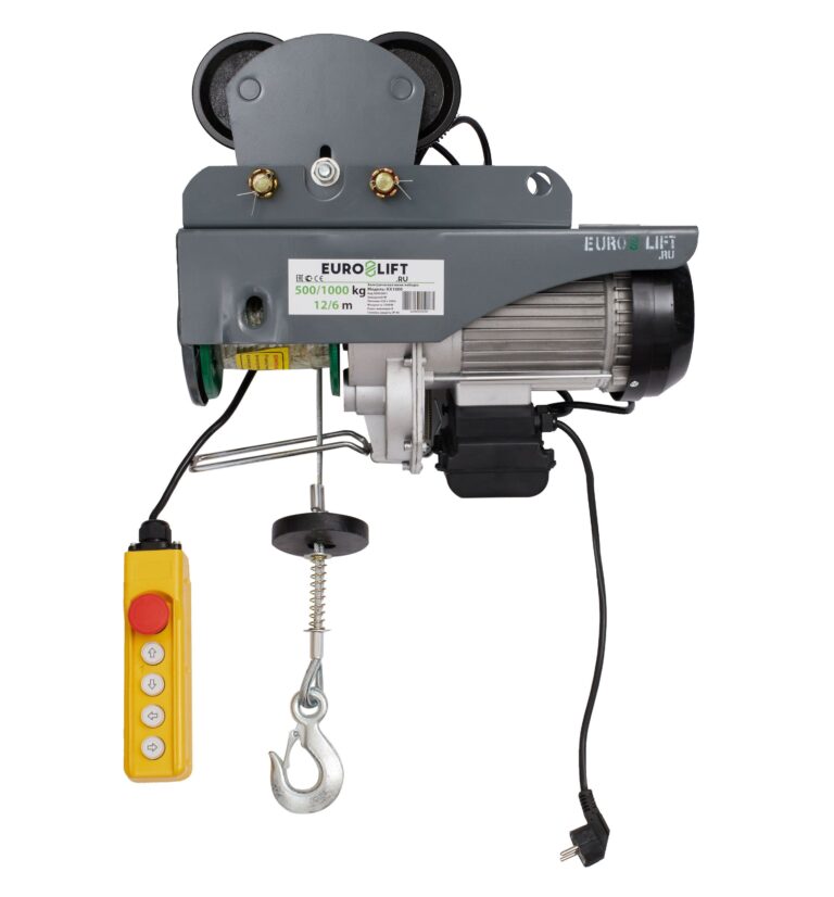 Лебедка электрическая передвижная KX 1000 г/п 500/1000 кг, в/п 12/6 м