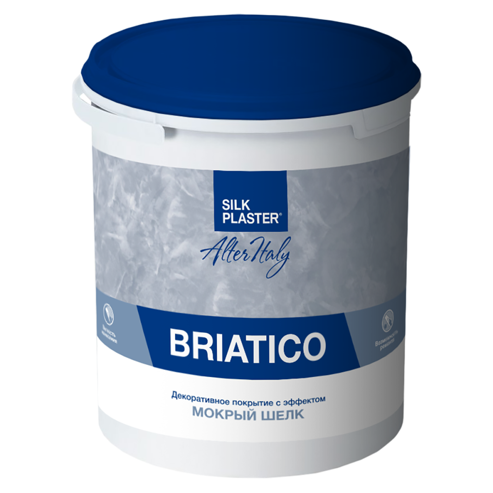 Жидкие обои Silk Plaster Декоративное покрытие AlterItaly BRIATICO (БРИАТИКО) с эффектом Мокрый шелк, 2.5 л,